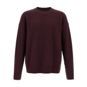 Roberto Collina Burgundy Casentino Wool Sweater With Ribbed Detailing - NWT